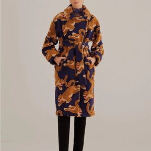 In search of Navy Blue Leopard Coat by Farm Rio